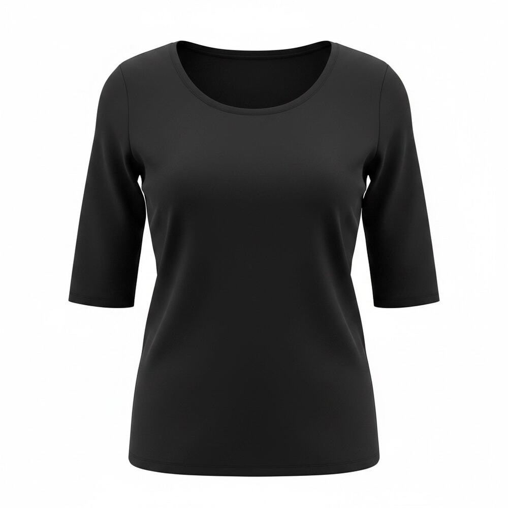Akris Punto Black Scoopneck Fitted Top - 10